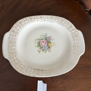 Limoges Triumph Rosalie Floral & 22k Gold Filigree Rim 13” Serving Platter -#2